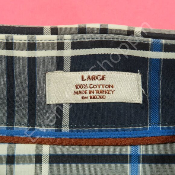 Peter Millar Button Down Shirt Mens L Blue Plaid Bullock & Jones Cotton - Picture 5 of 5